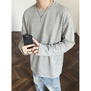 抖音得物品质美式高街重磅曼巴棉结构硬阔boxy版潮牌卫衣长袖T恤图片