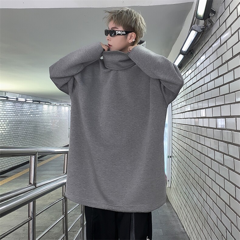 加厚加绒冬款男连帽套头卫衣设计感纽扣休闲外套WY109P50,男装卫衣,星座1013-1
