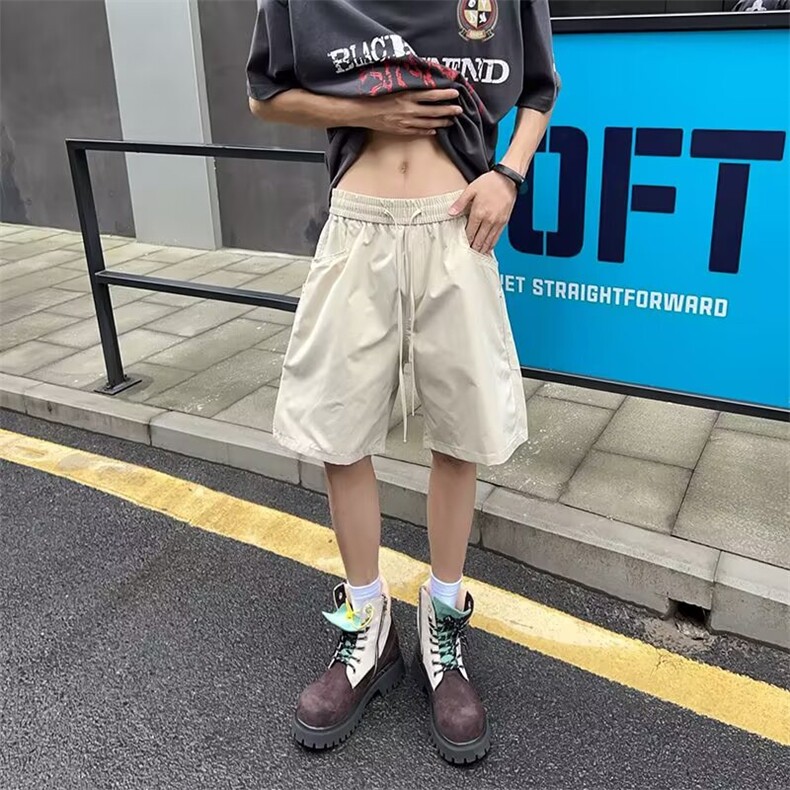 美式潮牌大口袋工装短裤男休闲设计感夏季速干薄款宽松大码五分裤图片