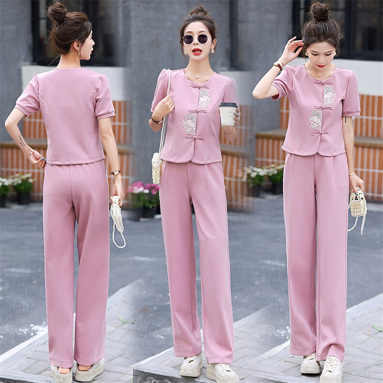 时尚套装女2024夏装新款气质新中式高级感夏季搭配一整套两件套潮，女装套装/套裙，梦依杭