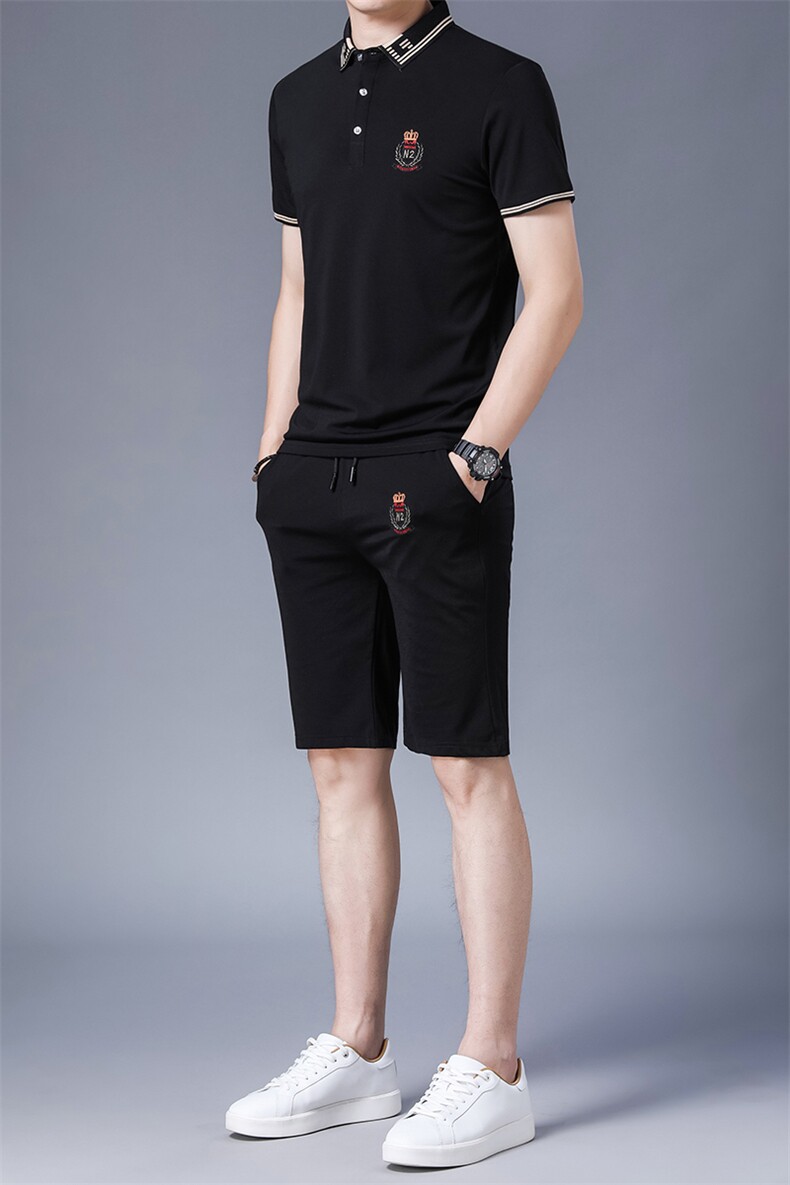 中年运动套装男夏季两件套2023新款中年宽松短袖T恤夏装运动服,男装休闲套装,电商B212（原钱塘6029）