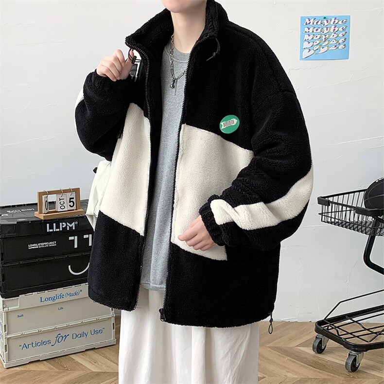 冬款加绒加厚棉衣外套港风潮羊羔绒休闲棉服男士8146-P115控价158图片