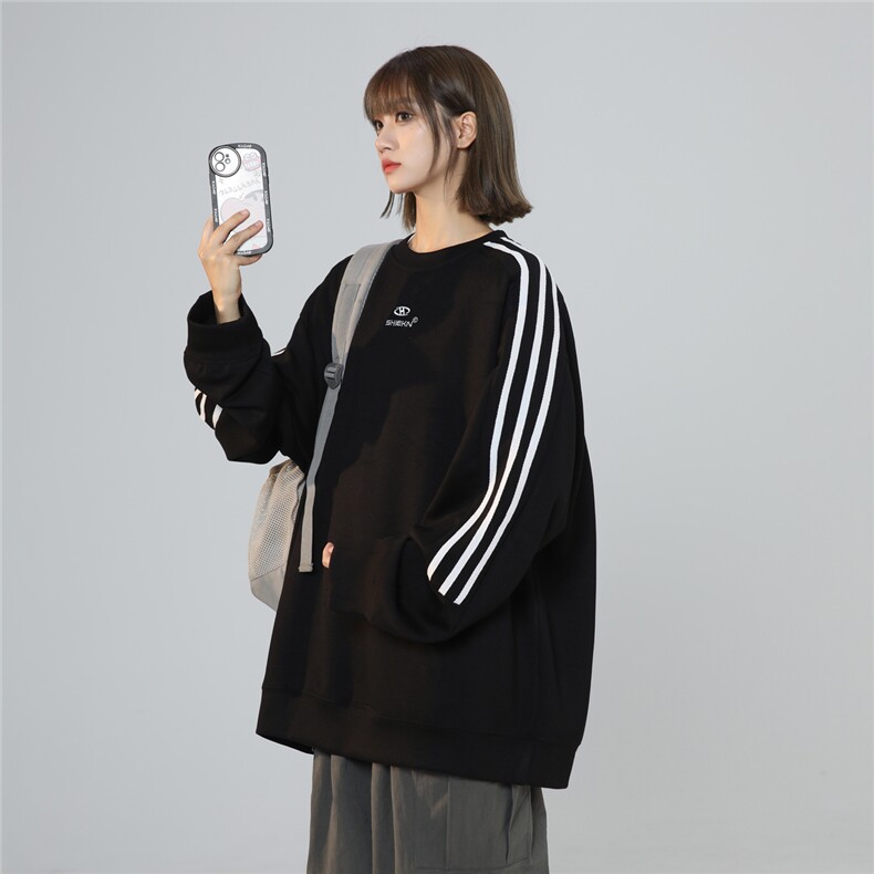 新款长袖卫衣女秋季宽松显瘦慵懒风休闲外套刺绣上衣潮WY271-P48图片
