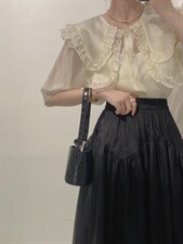 双层领衬衫，女装衬衫，驿谷