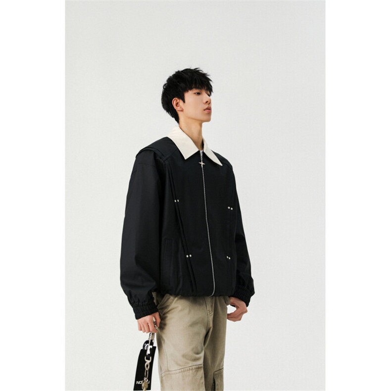 无影墙外套美式复古翻领夹克外套男100聚酯JP2502-特P75控138，男装夹克，电商B370