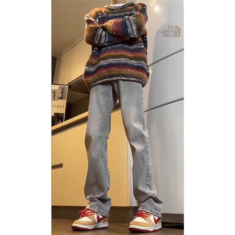 牛仔裤男美式高街加绒水洗直筒显瘦微喇裤513ACK2656加绒P45,男装牛仔裤,星座513A