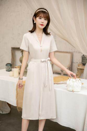 现货供应：醋酸面料修身连衣裙，女装连衣裙，拉思维加丝