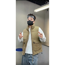 秋冬季新款立体口袋纯色小标拉链棉马甲坎肩休闲313B-0823-P60，男装背心/马甲，星座313B