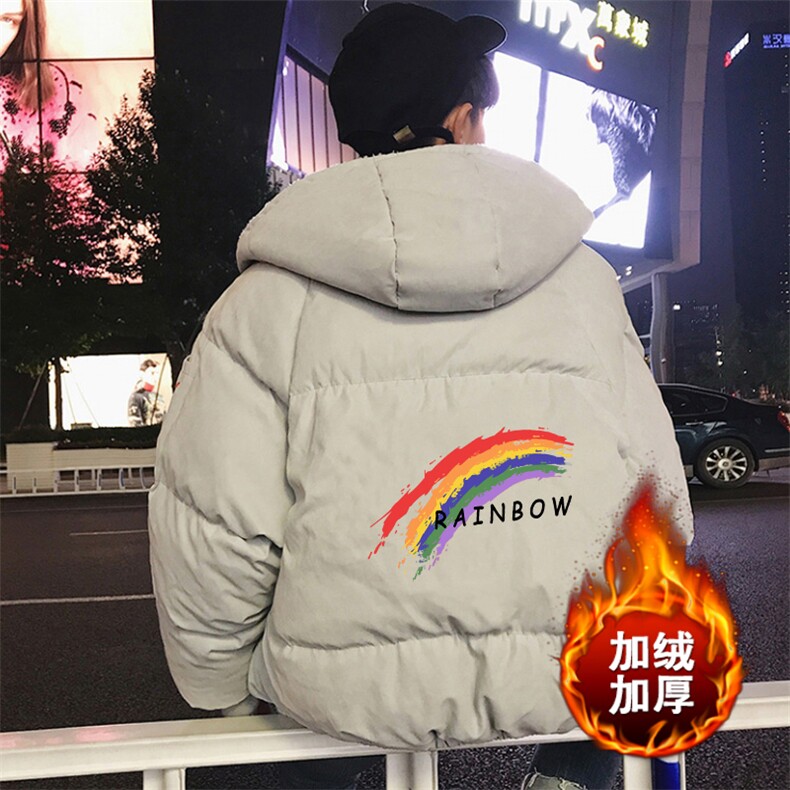 MY16064-P100 加厚加绒连帽棉衣男大码棉服男面包服男图片