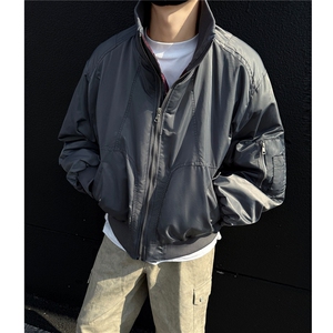 新品 美式高街宽松短款飞行棉服夹克加棉外套男H1036 特P105图片