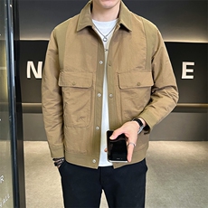 加棉加厚夹克外套男2025新款秋冬季拼接潮牌A313-89601-P145，男装夹克，电商A313