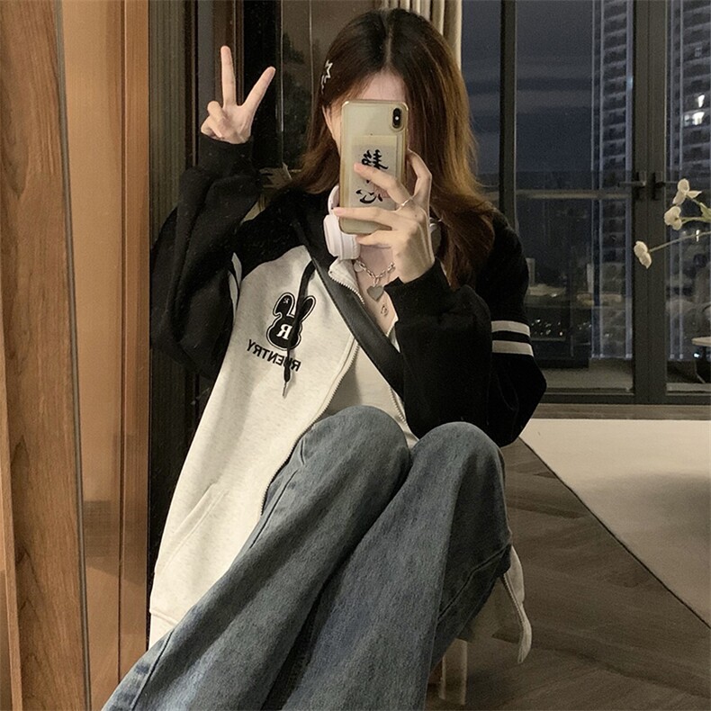 开学季秋季新款学院风学生工装外套女宽松棒球服夹克C408-85,男装夹克,星座911-2(原星座613-2）
