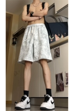 夏季巴黎脏脏短裤宽松扎染运动五分裤A463特P33控68，男装牛仔裤，电商A309