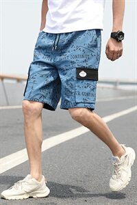 20夏季新款日系大码迷彩工装宽松潮流五分裤休闲短裤DK303-P45图片