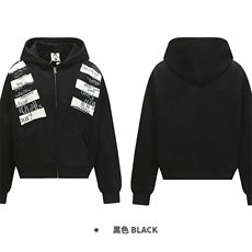 高品质春装新款美式高街潮牌解构设计休闲连帽卫衣男女慵懒风外套，女装短外套，电商A443