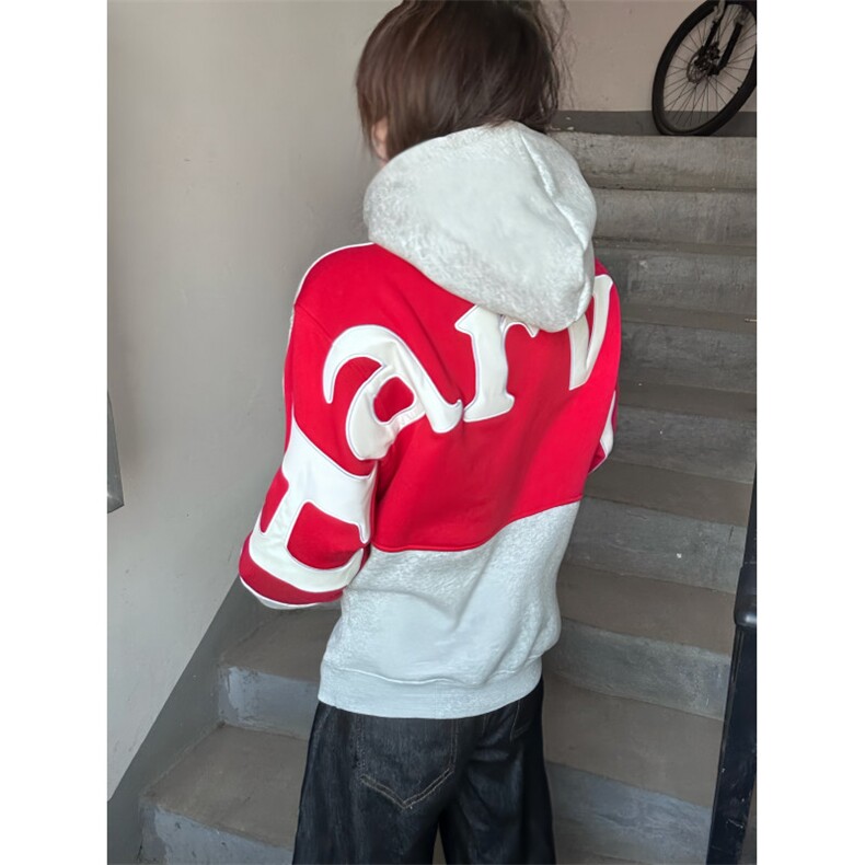 春季新款贴皮刺绣宽松百搭连帽卫衣D328-CP8802-P68,男装卫衣,电商D328