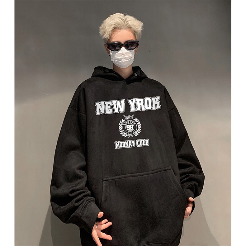 抖音得物供货提供视频秋冬重磅美式麂皮绒连帽卫衣JLM19,男装卫衣,电商A486