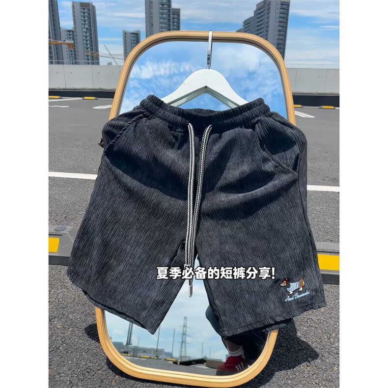 XZ809A/TZKZ07/45/控58宽松冰丝休闲绣花腊肠狗短裤,男装牛仔裤,星座809A(原222-1)