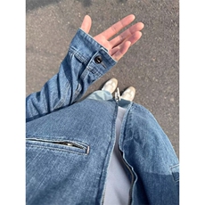 工装牛仔外套男春秋季美式高街复古高级感休闲夹克潮流百搭上衣服，男装工装外套，星座506A