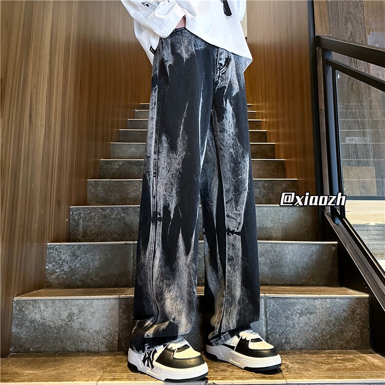 XZ616秋季新款重磅水洗扎染泼墨复古牛仔长裤TY1116特P55控78,男装牛仔裤,星座512A（原616）
