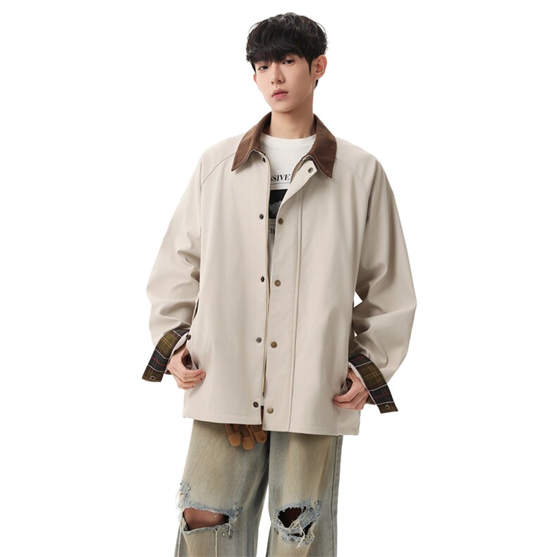 翻领夹克男春季简约宽松潮流百搭上衣服JK268-P78,男装夹克,星座308B-2