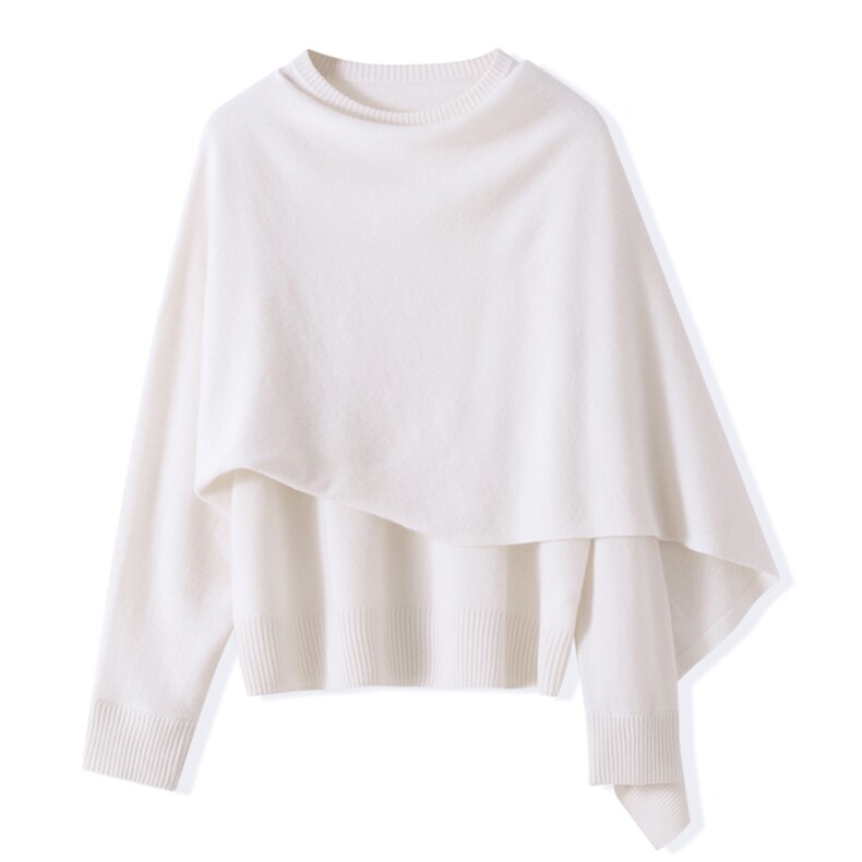 2025百搭时尚披肩圆领羊绒衫，女装羊绒衫，昭美纯山羊绒