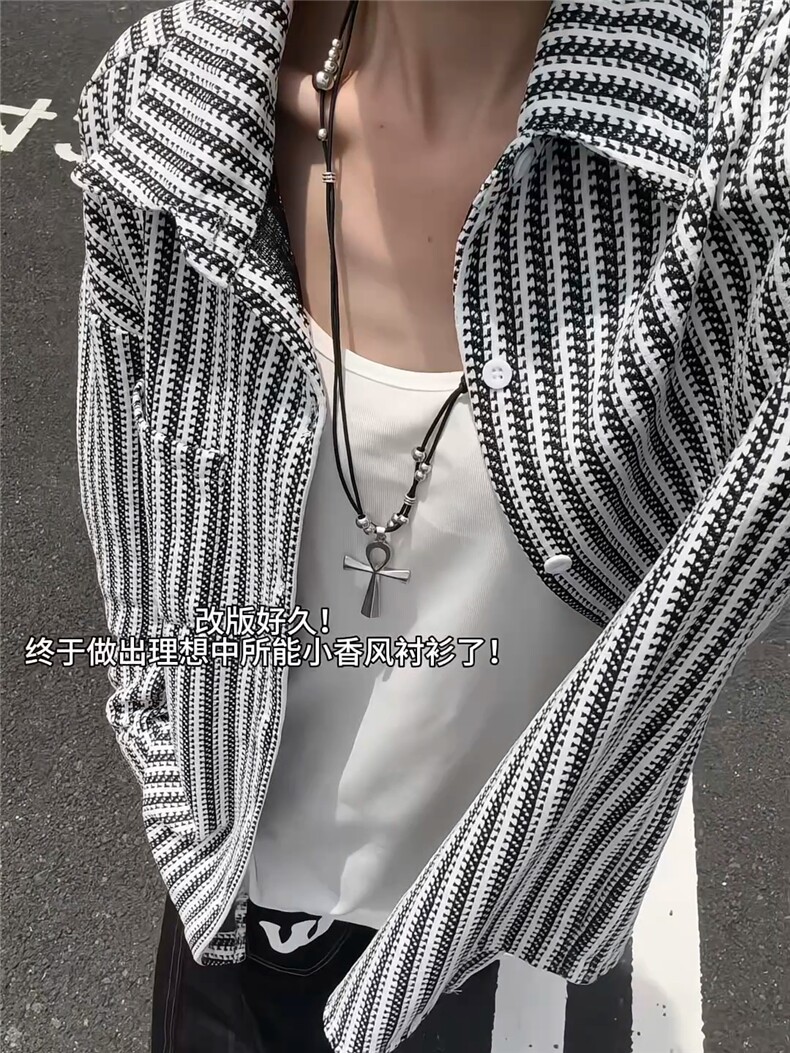 XZ809A/SYR33/P50/控78雪尼尔小香风长袖衬衫,男装衬衫,星座809A(原222-1)