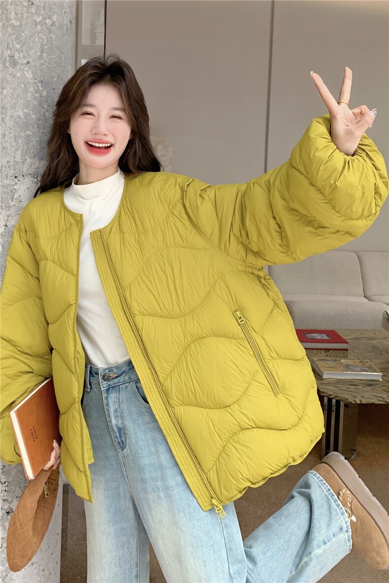 2025年冬季羽绒服短款针织袖90白鸭绒RF2C290-6889#-P385-K548,女装羽绒服,蝶眷