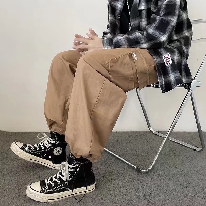 纯棉男士秋冬季潮牌ins宽松运动裤束脚休闲长裤A527P35,男装休闲裤,星座1116-2