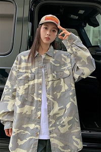港风纯棉衬衫高级感设计耐磨迷彩衬衫休闲百搭MD-H560-特批55控99图片