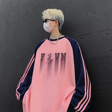 抖音得物供货提供视频秋冬重磅美式宽松织带圆领卫衣0722，男装卫衣，电商A486