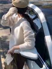 秋冬款插肩袖针织衫女韩版圆领打底针织毛衣，女装针织衫/毛衣，半城羊绒