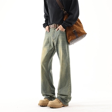 B221美式ins高街百搭修身微喇弹力牛仔裤LK24377-特P38控68，男装牛仔裤，电商B221