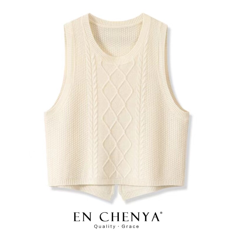 2025百搭简约后开叉马甲，女装针织衫/毛衣，羿纯羊绒高端店