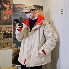 秋冬潮流工装连帽棉衣男休闲学生加厚百搭面包服现货W094-P80，男装棉衣，星座512-2