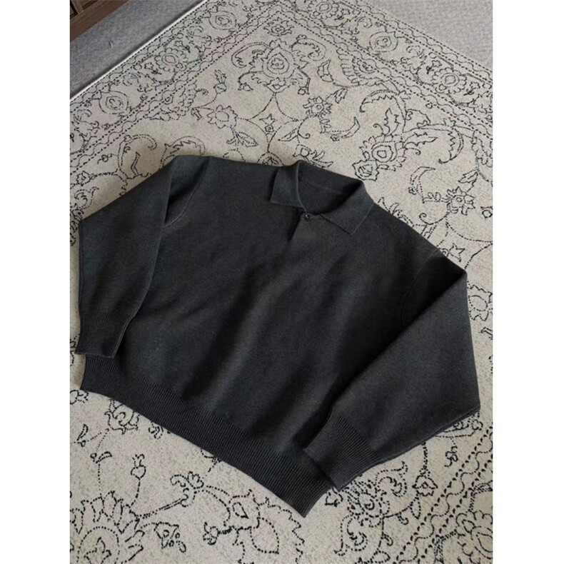 秋冬男女同款宽松翻领毛衣老钱风海鸥领宽松针织衫1446-P75,男装针织衫/毛衣,星座1012-1
