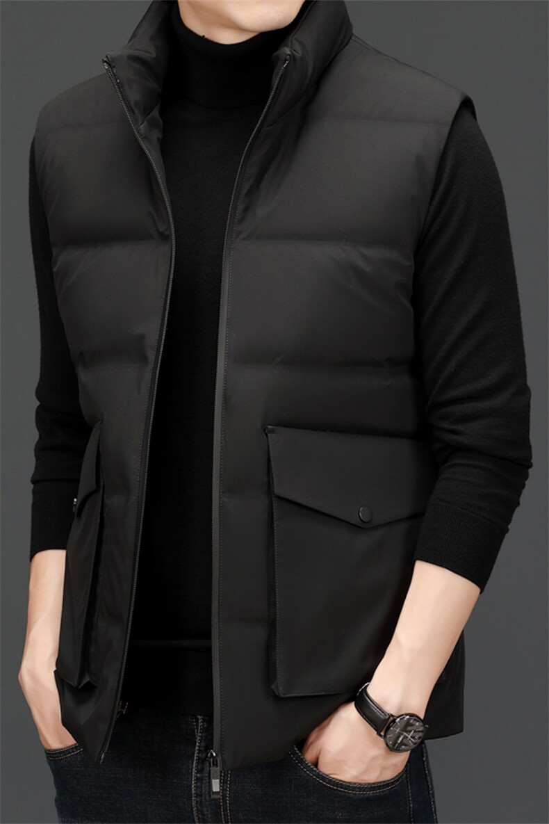 羽绒服马甲男2023新款爸爸秋冬装男士鸭绒服中年男士冬季外套背心,男装背心/马甲,电商B212（原钱塘6029）
