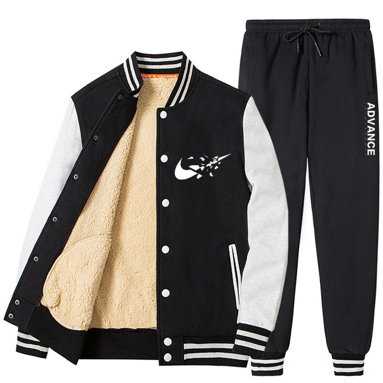 冬季新款加绒加厚棒球服运动套装XZ102A-4-585-P115,男装休闲套装,星座211-2