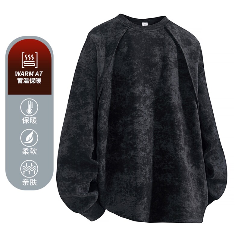 德绒乱花圆领卫衣W863-P35,男装卫衣,星座210-1