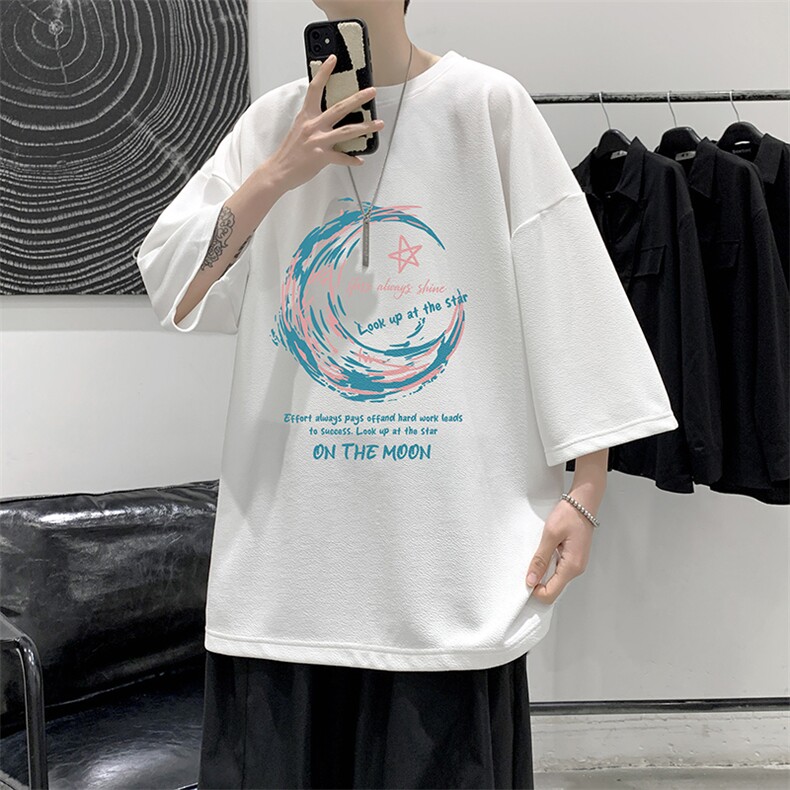冰丝七分袖t恤男大码五分袖男短袖男中袖Q11341-P30,男装T恤,电商A040