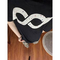 网图有货美式高街贴布刺绣设计感圆领短袖宽松T恤男女A508-P35，男装T恤，星座1505