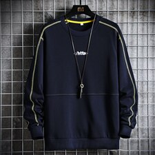 男秋季潮流ins卫衣宽松圆领刺绣印花辑明线休闲卫衣CYWY8856-P30，男装卫衣，电商A128