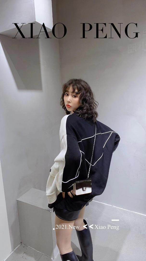 秋季新款拼接款外套，其它，泡泡糖