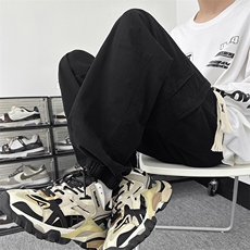 美式ins高街vibe宽松直筒束脚拉链装饰工装裤货号-69031-P55，男装工装外套，电商A020
