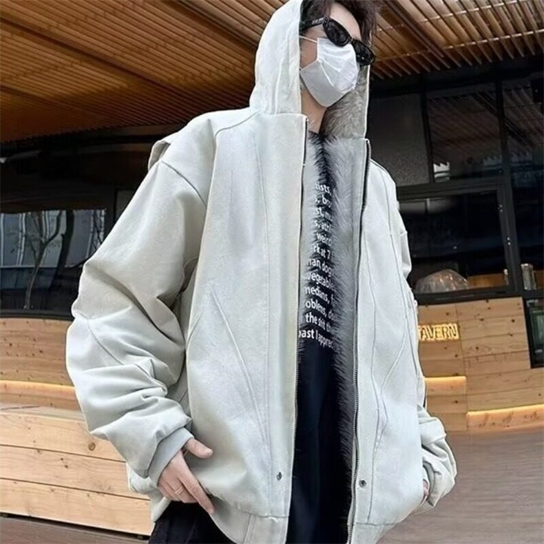 座山雕夹克棉服男冬季加绒连帽棉衣派克外套WR302-常规P95绒-P125,男装夹克,星座1001-1
