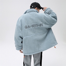 中性风立领羊羔绒棉服冬季无影墙加厚棉衣男女同款M8866-P100，男装棉衣，星座717