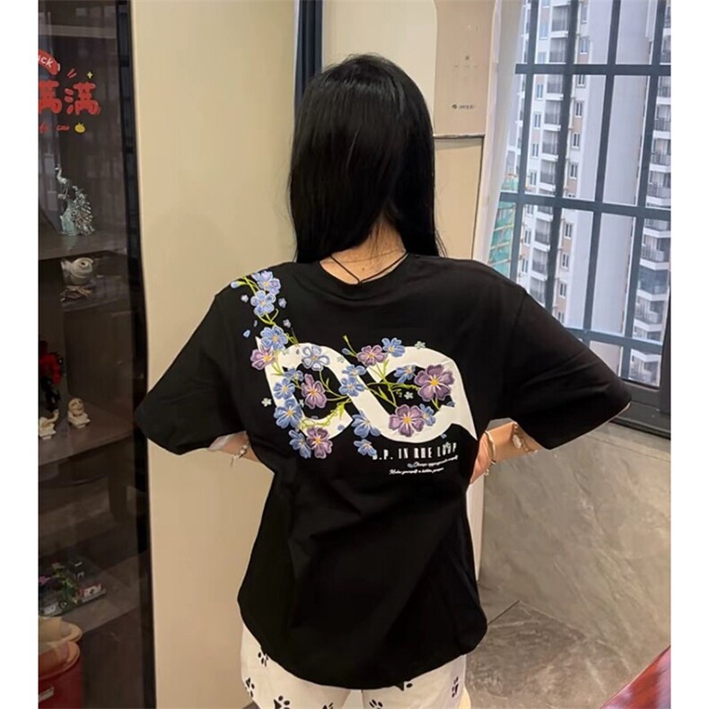 万针全刺绣解构设计260克重磅双纱纯棉高品质美式高街短袖T恤特39，男装T恤，电商A486