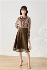 1196#两色4码，缎面印花衬衣，其它，束索