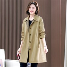 2026秋季格子里布撞色中长款风衣外套8208款，女装短外套，衣之秀