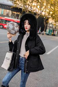 现货 冬装派克服 内胆獭兔毛?狐狸毛大毛领图片